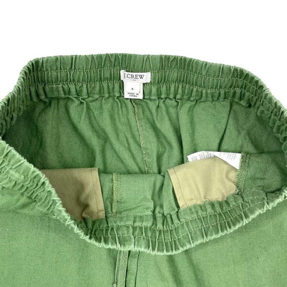 J. Crew linen blend drawstring pants Sz‎ 6 utility green - Picture 4 of 8
